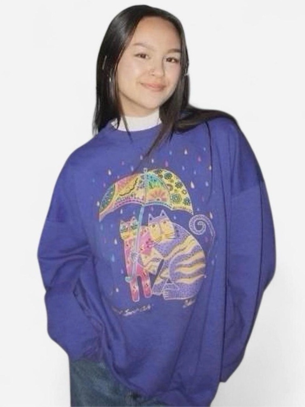 Vintage Stafford Blaine "Kindred Spirit Cats" Long Sleeve T Shirt 2XL USA Made